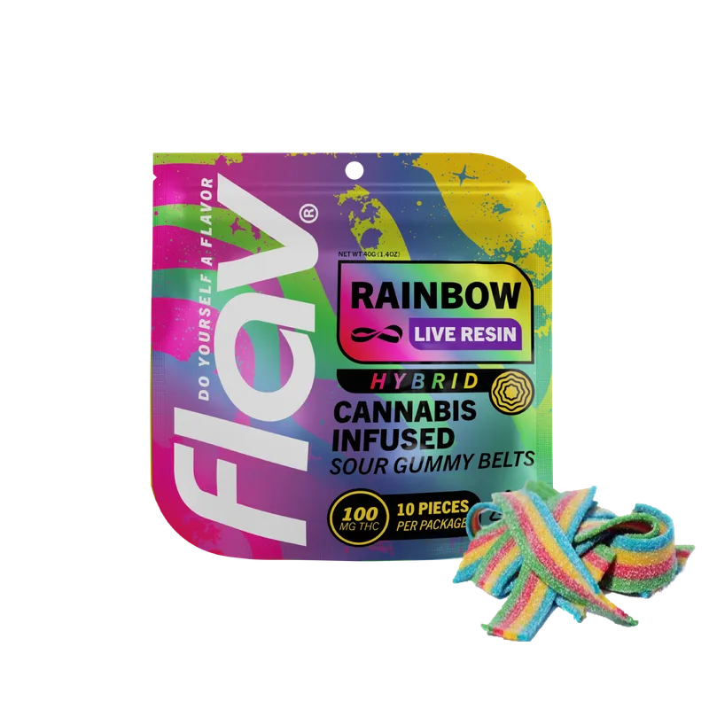 Flav - Gummies Belts Live Resin - Rainbow (H) (100mg)